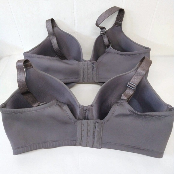 Vanity Fair WM 38DD Set (2) Bras Gray Underwire Adjustable Straps Side Smoothing - Picture 4 of 7